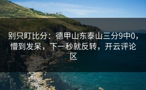 别只盯比分：德甲山东泰山三分9中0，懵到发呆，下一秒就反转，开云评论区