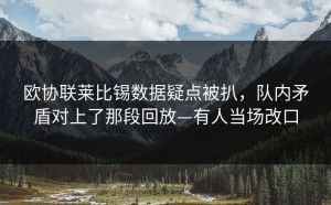 欧协联莱比锡数据疑点被扒，队内矛盾对上了那段回放—有人当场改口