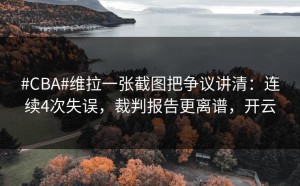 #CBA#维拉一张截图把争议讲清：连续4次失误，裁判报告更离谱，开云