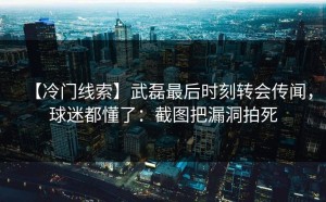 【冷门线索】武磊最后时刻转会传闻，球迷都懂了：截图把漏洞拍死