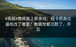 #英超#教练板上那条线：纽卡把高位逼抢改了哪里？数据党都沉默了，开云